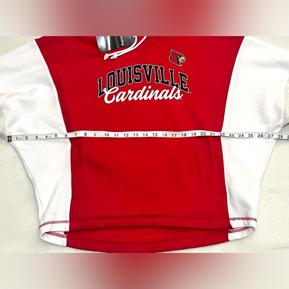Louisville Cardinals Women’s Captivating Red White Gray Hoodie Sweatshirt - Picture 11 of 16